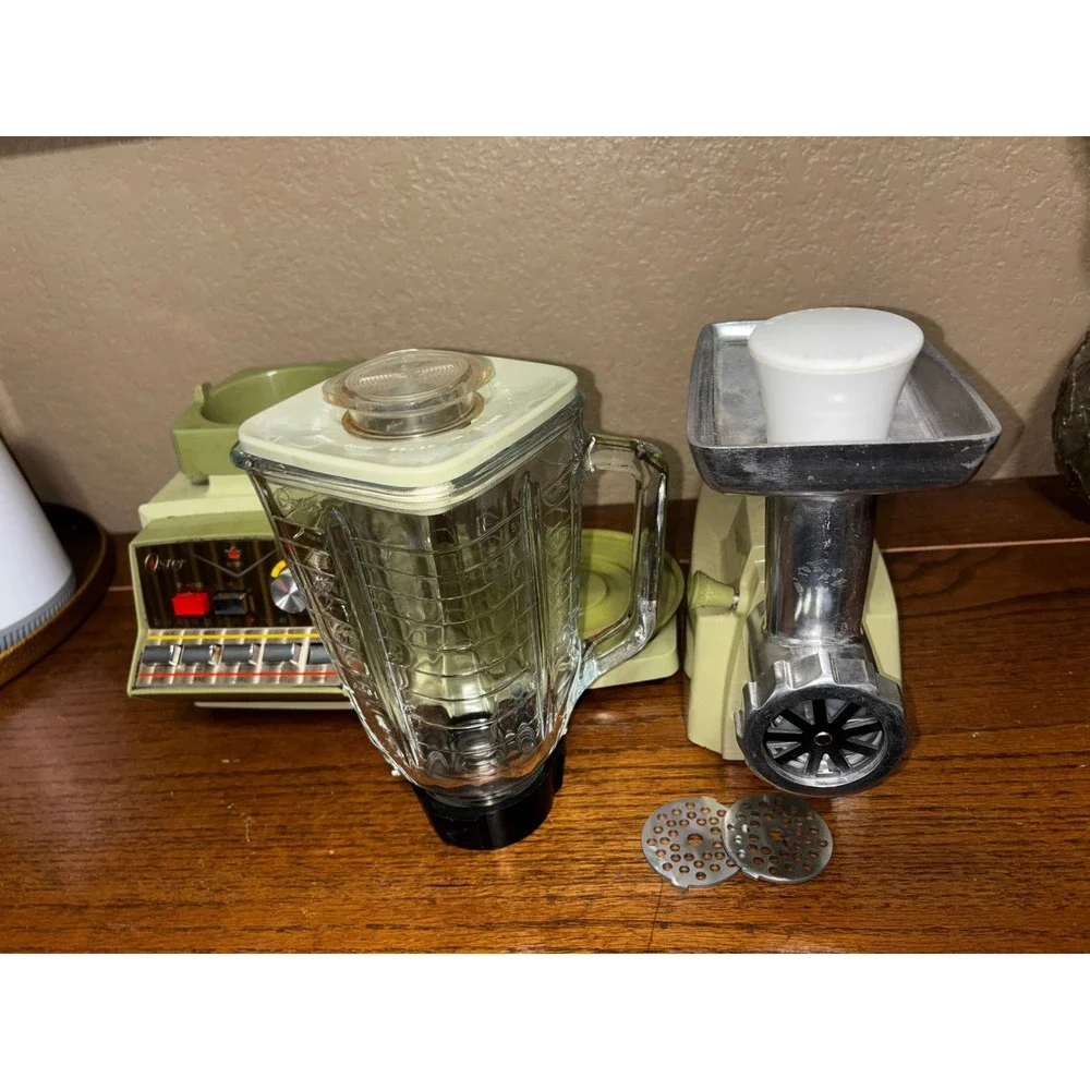 Vintage Oster Imperial Kitchen Avocado‎ Green Blender Food Grinder 10 Speed mcm